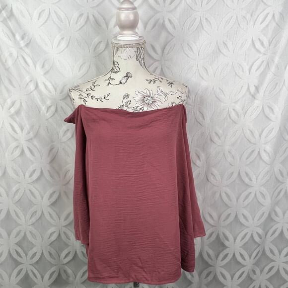 Gilli Pink Mauve Off The Shoulder Blouse Size M NWT - Picture 6 of 9